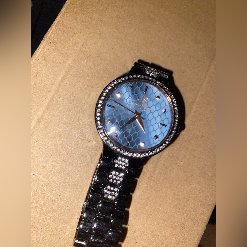Black snake skin Jessica Simpson watch